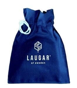 Svart påse med dragsnöre. Ekologisk bomull 16x21 cm. Laugar of Sweden AB